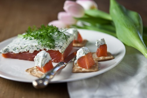 Laxkuber med färskost